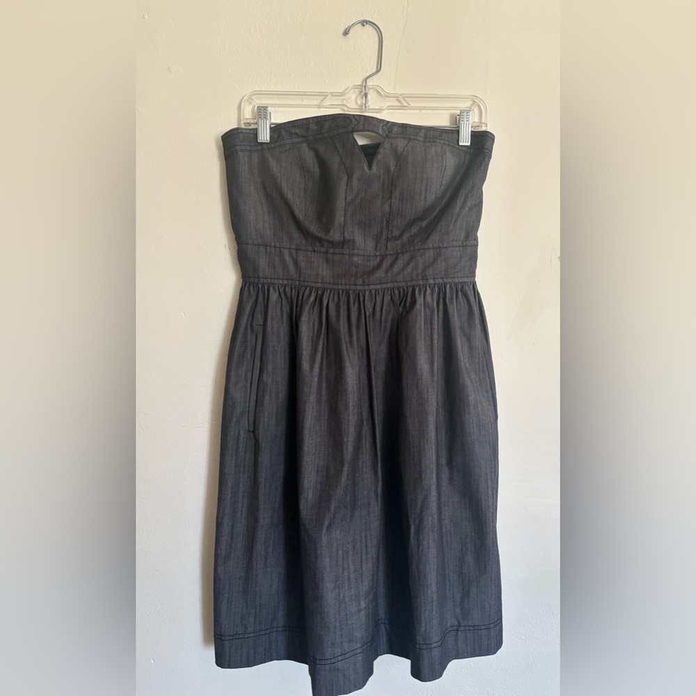 Calvin Klein Strapless Fit and Flare Chambray Dress Size 6